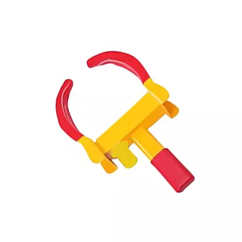GENERIC Adjustable Heavy Duty Wheel Lock Clamp MS Steel Red and Yellow 7 - 11 inch (177 - 280 mm) Clamping Range