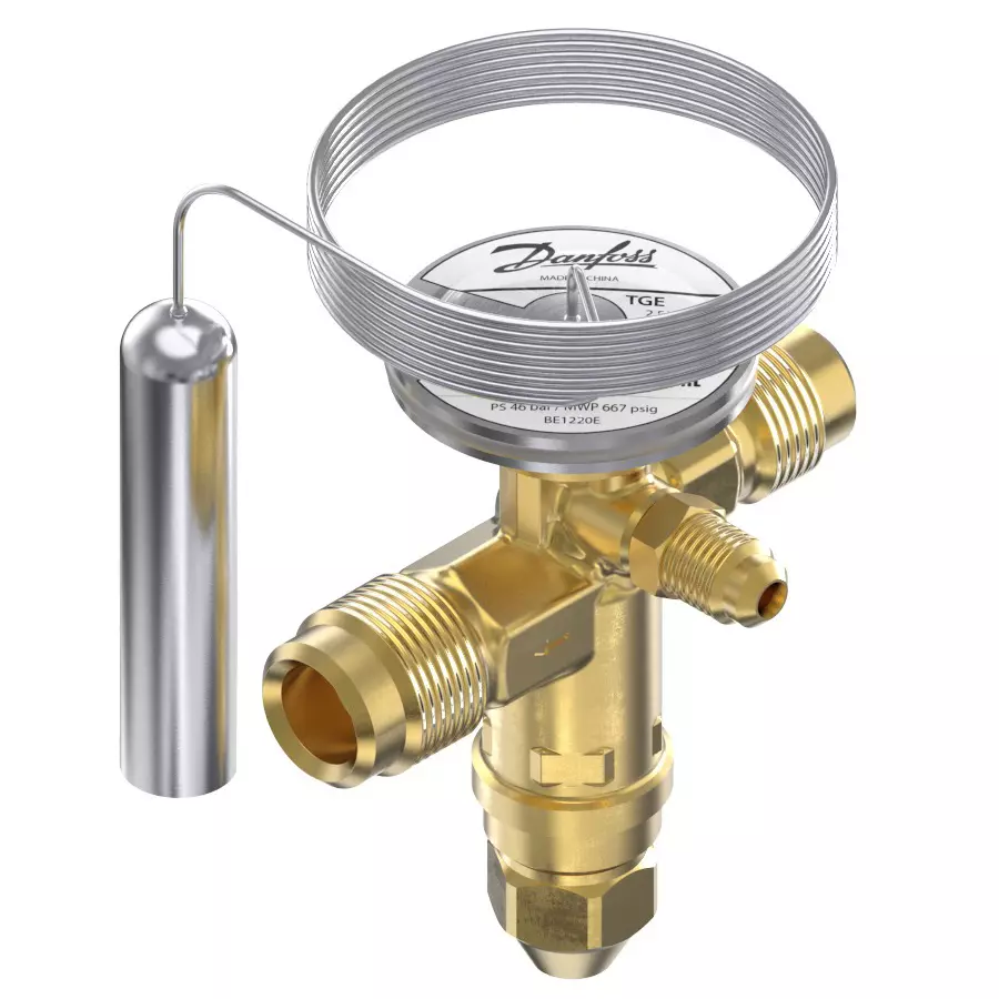 Danfoss Flare Connection Thermostatic Expansion Valve Straightway Direction 49 bar, 067N7163