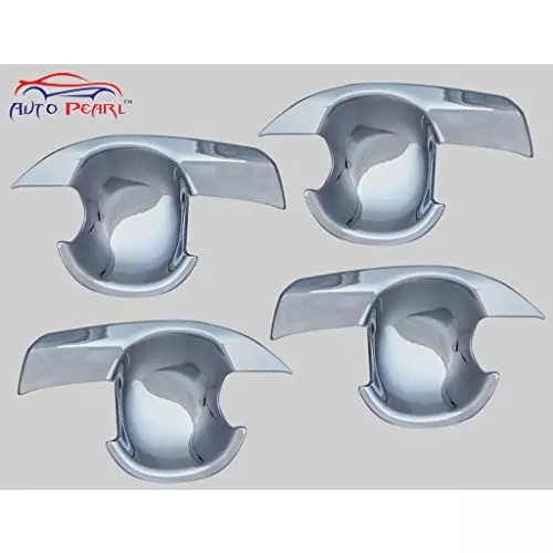 Auto Pearl Chrome Handle Bowl Insert Trim Cover Compatible For Maruti Suzuki S-Cross Trim_Cover_Scross (Set of 4)