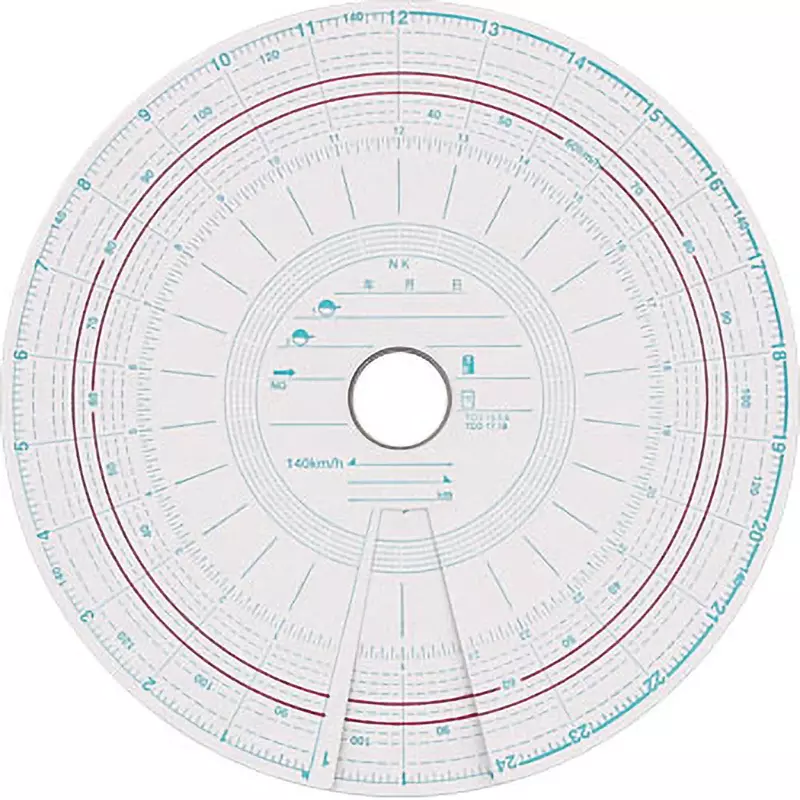 MonotaRO Tachograph Chart Paper Round type (15.7mm), 6-7 days - 140K (Set of 10 Pcs)