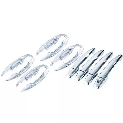 Auto Pearl Chrome Handle Cover and Finger Guard ‎Silver Compatible For ‎Maruti Suzuki Ritz Type 1 (Set of 4)