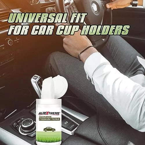 Allextreme Multi Purpose Tissues Cup Holder Box 50 Pulls Cylindrical Shape for Car, Home and Travel, EXPT50P1 (Pack of 5)