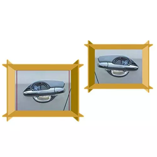 Auto Pearl Chrome Handle Bowl Insert Trim Cover Compatible For Maruti Suzuki S-Cross (Set of 4)