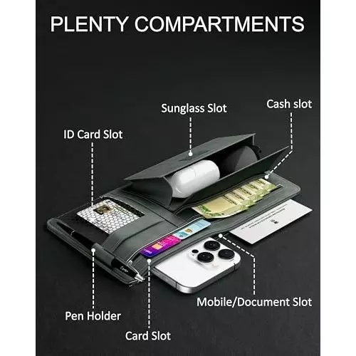 FEDUS Premium Car Sun Visor/Organiser and Document Holder Grey (Pack of 2 Pcs)