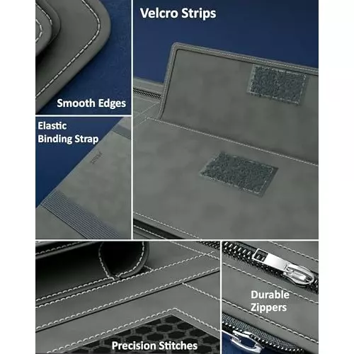FEDUS Premium Car Sun Visor/Organiser and Document Holder Grey (Pack of 2 Pcs)