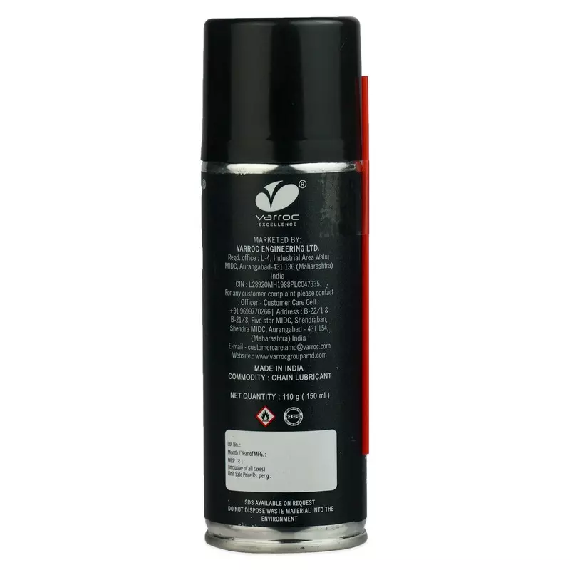 Hiker By Varroc Multi-Functional Chain Lube 150 ml Liquid Green for All Chain Types (Pack of 10 Pcs)