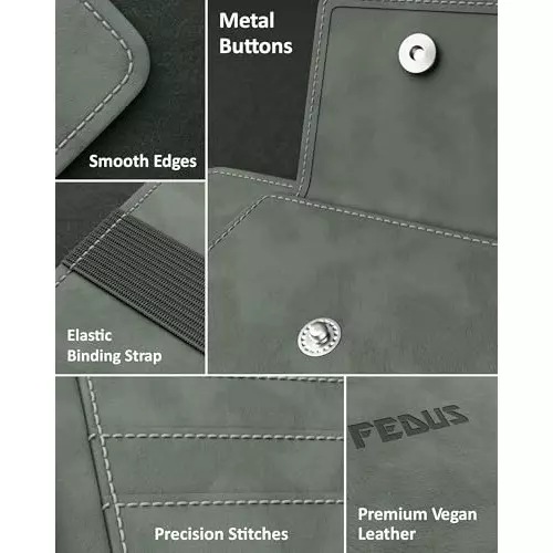 FEDUS Premium Car Sun Visor/Organiser and Document Holder Ash Grey