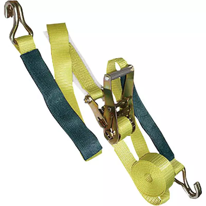 MonotaRO Lashing Belt J Hook Polyester Yellow 500 Kg Operating Load, RB-500J(8) (Pack of 8 Pcs)