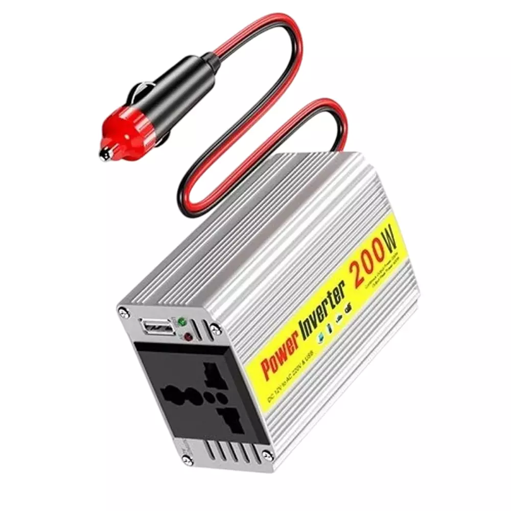 Techut Car Power Inverter 200 W Modified Sine Wave with 2 USB Ports and AC Outlets