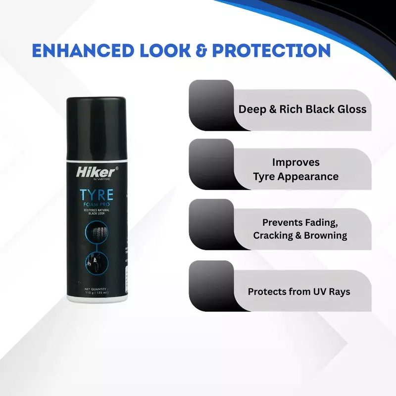 Hiker By Varroc Multi-Functional Tire Foam Pro 125 ml Liquid for Two Wheelers (Pack of 10 Pcs)