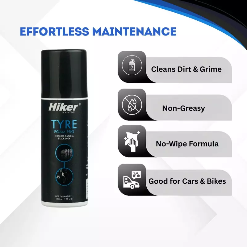 Hiker By Varroc Multi-Functional Tire Foam Pro 125 ml Liquid for Two Wheelers (Pack of 10 Pcs)