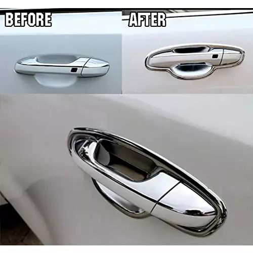 Auto Pearl Stylish Car Door Catch Handle Cover ABS India Compatible For Toyota Etios 2010, HC_Chrome_Etios2010