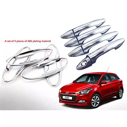 Auto Pearl Chrome Handle Trim Cover Compatible For Hyundai I20 Elite (Set of 4)