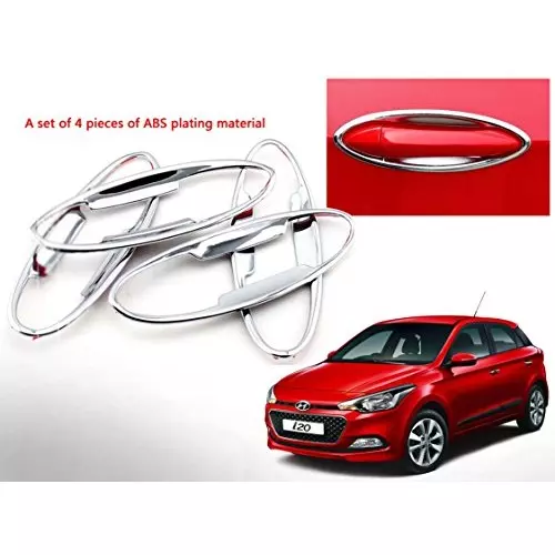 Auto Pearl Chrome Handle Trim Cover Compatible For Hyundai I20 Elite (Set of 4)