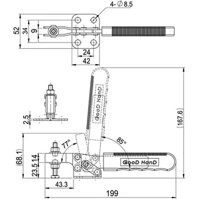 monotaro-downward-pressing-toggle-clamp-250k-ss400-unichrome-gh21382