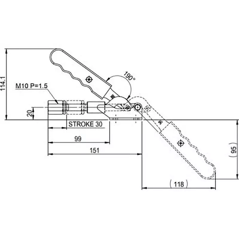 monotaro-side-push-type-toggle-clamp-ss400-unichrome-pvc-handle-239-mm-maximum-length-gh-31501