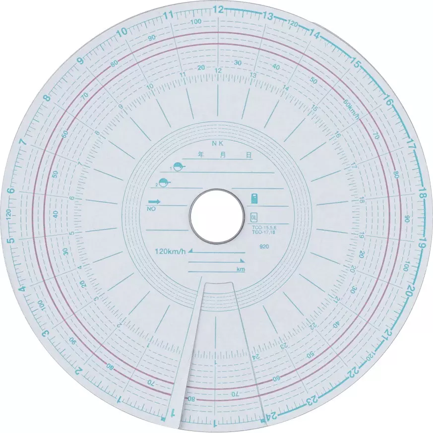 MonotaRO Tachograph Chart Paper Round type (15.7mm), 6-7 days - 120K (Set of 10 Pcs)