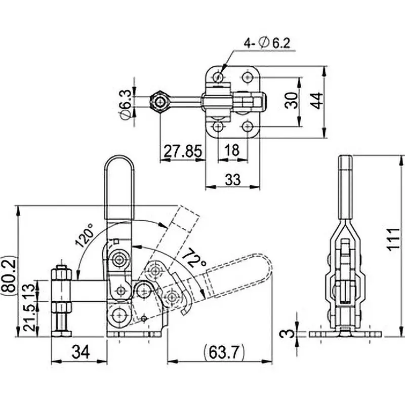 monotaro-downward-press-type-toggle-clamp-100k-ss400-unichrome-gh11401
