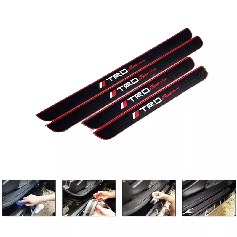 SCA SureStrive TRD Car Door Sill Scuff Guard Protector Universal Fit Anti-Scratch for Maruti Suzuki S-Cross 2017 Onwards All Models for Set of 4