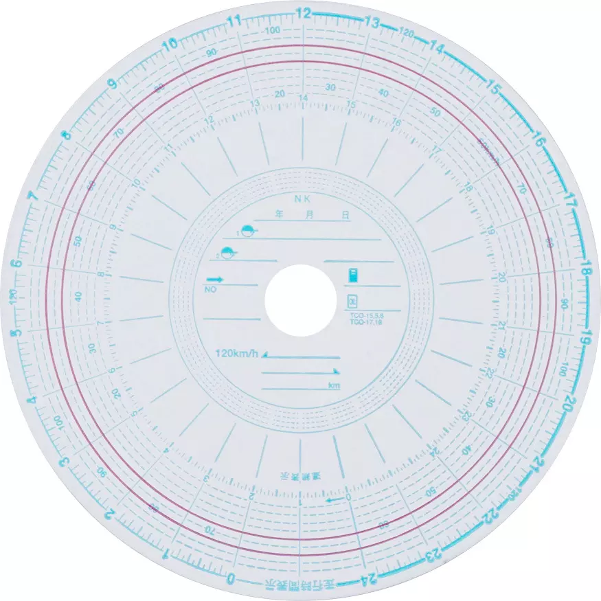 MonotaRO Tachograph Chart Paper Round type (14.5mm), 6-26H-120K (Set of 100 Pcs)