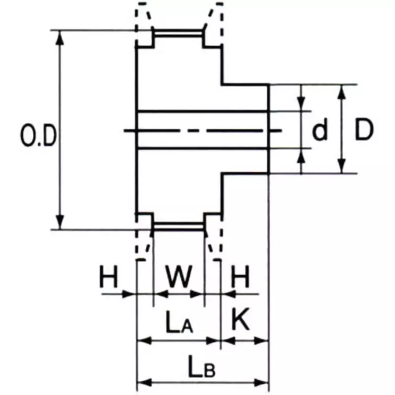 mitsuboshi-h150-b-type-steel-timing-pulley-20-52-mm-shaft-hole-dia-p40-h-150b