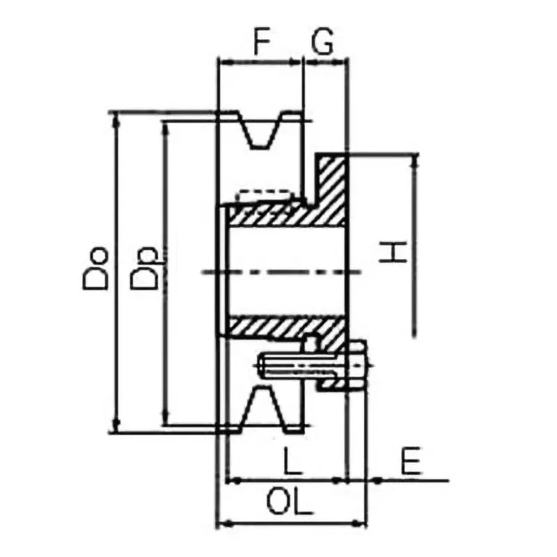 Mitsuboshi Maxter Wedge Pulley 3V Compatible Belt 4 Flutes 125 mm Effective Dia, 125-3V-4-Q1