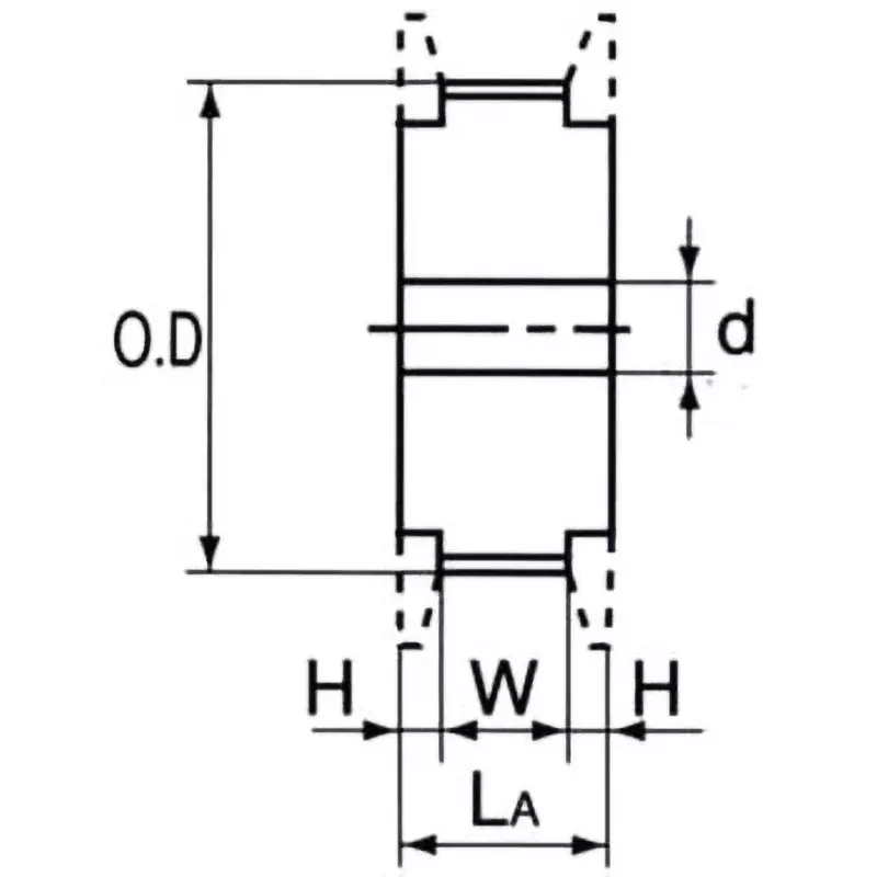 Mitsuboshi L100 A Type Steel Timing Pulley 12-28 mm Shaft Hole Dia, P26-L-100A