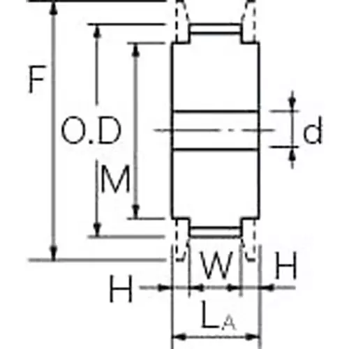 Mitsuboshi H Type Timing Pulley Steel 80.85 mm Pitch Dia, P20H100A