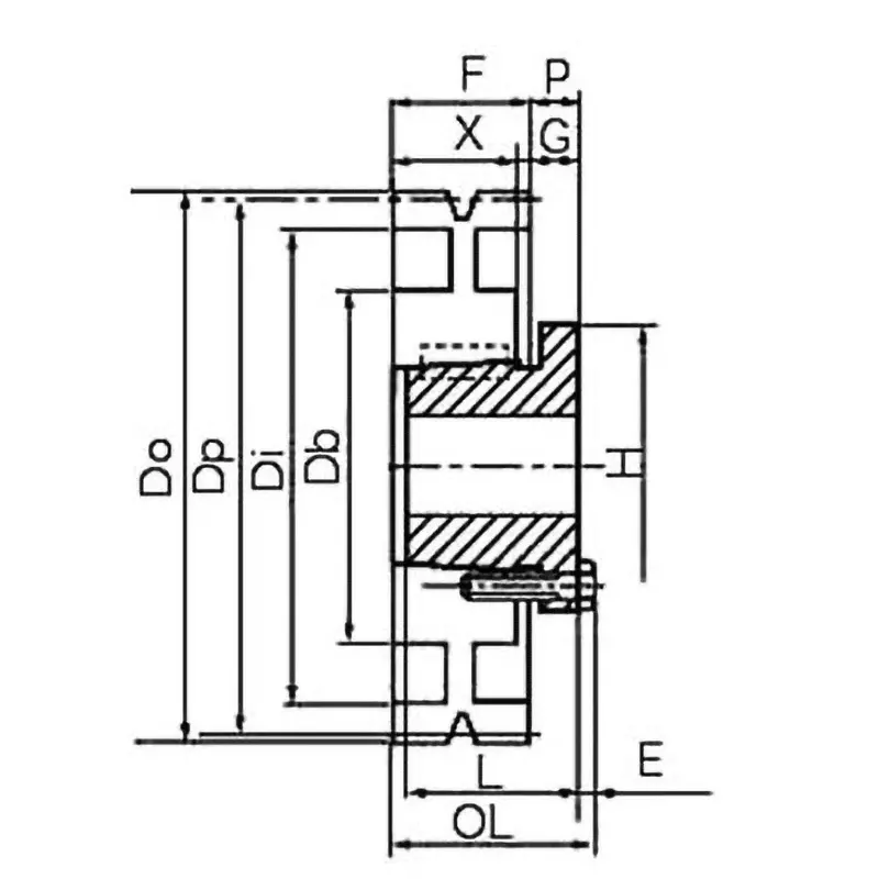 Mitsuboshi Maxter Wedge Pulley 3V Compatible Belt 4 Flutes 250 mm Effective Dia, 250-3V-4-Q1