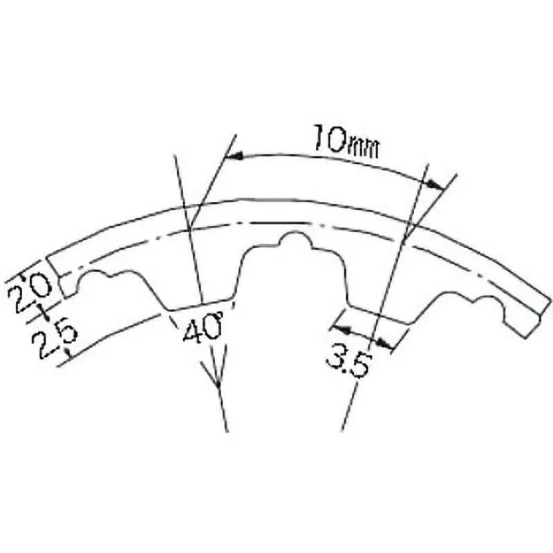 Buy Mitsuboshi Timing Belt 124 Teeth 4.5 mm Height, T10-50-124 from Industrybuying.com