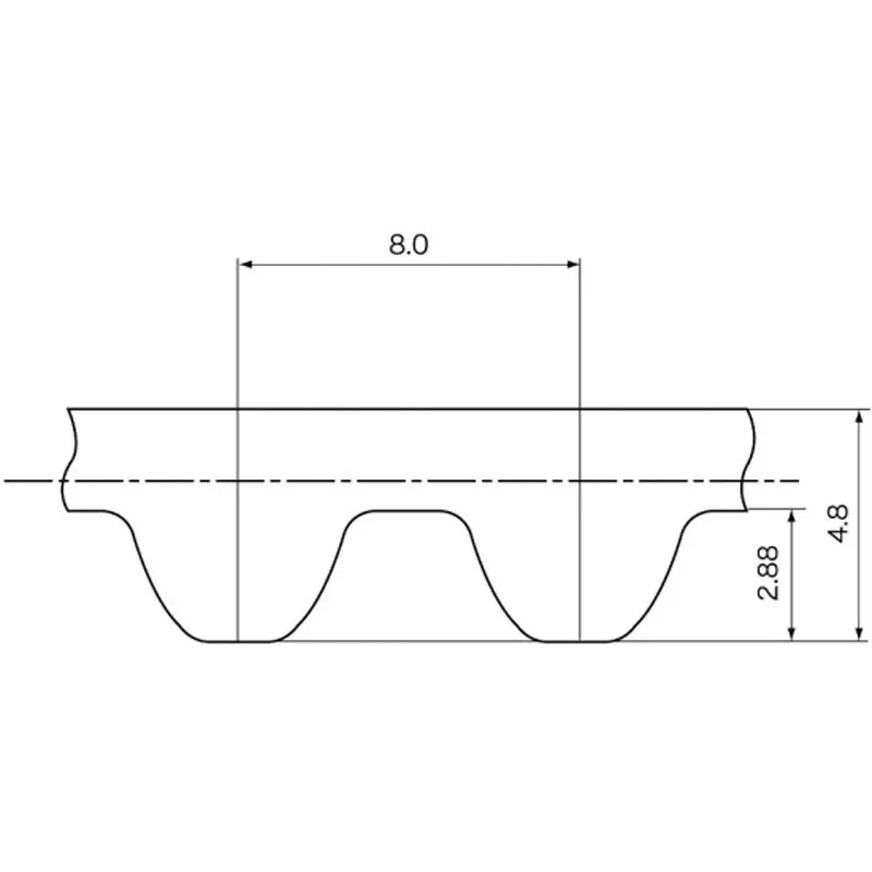 Mitsuboshi Megatorque U Timing Belt MTS8M Type Polyurethane 1200 mm Pitch Circumference, 250MTS8M1200U