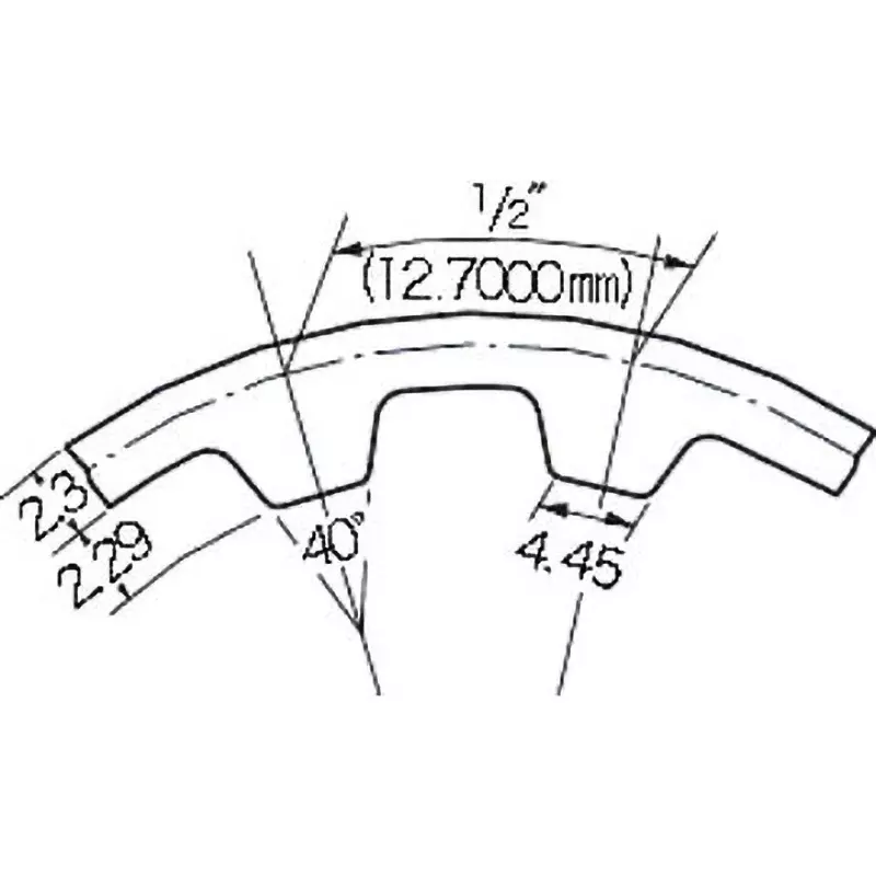 Mitsuboshi Chloroprene Rubber Double Timing Belt DH Type (Length 2413 mm, Teeth 190), 950DH300G