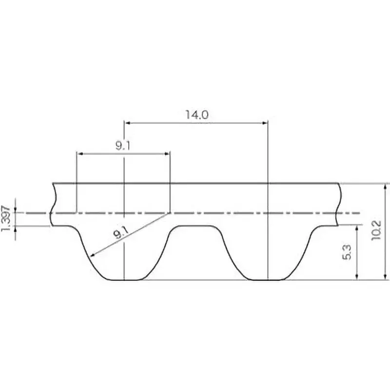 Mitsuboshi High Hardness Synthetic Rubber Mega Torque Timing Belt MTS14M Type (Length 2310 mm, Teeth 165), 600MTS14M2310G