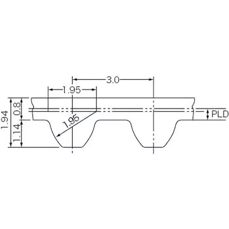 Mitsuboshi Chloroprene Rubber Super Torque Timing Belt S3M Type (Length 900 mm, Teeth 300), 100S3M900G