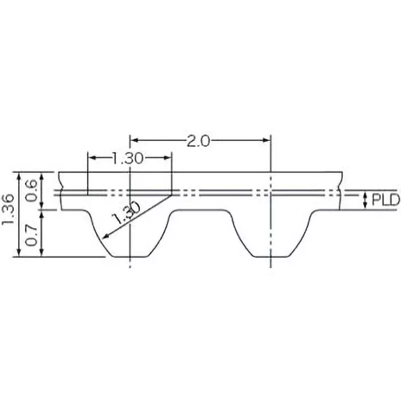 Mitsuboshi Super Torque Timing Belt S2M Type (Chloroprene Rubber) G Type, 180 mm Pitch Circumference, 60S2M180G