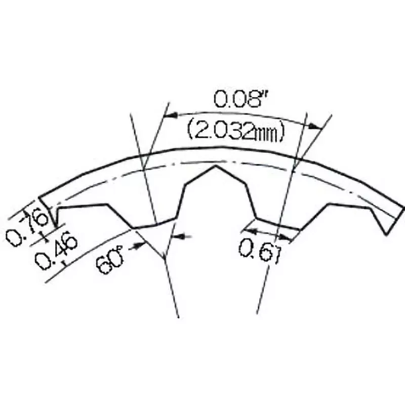 Mitsuboshi 12.7 mm Width 185 No of Teeths Timing Belt T80 Type Polyurethane, 185T80-12.7