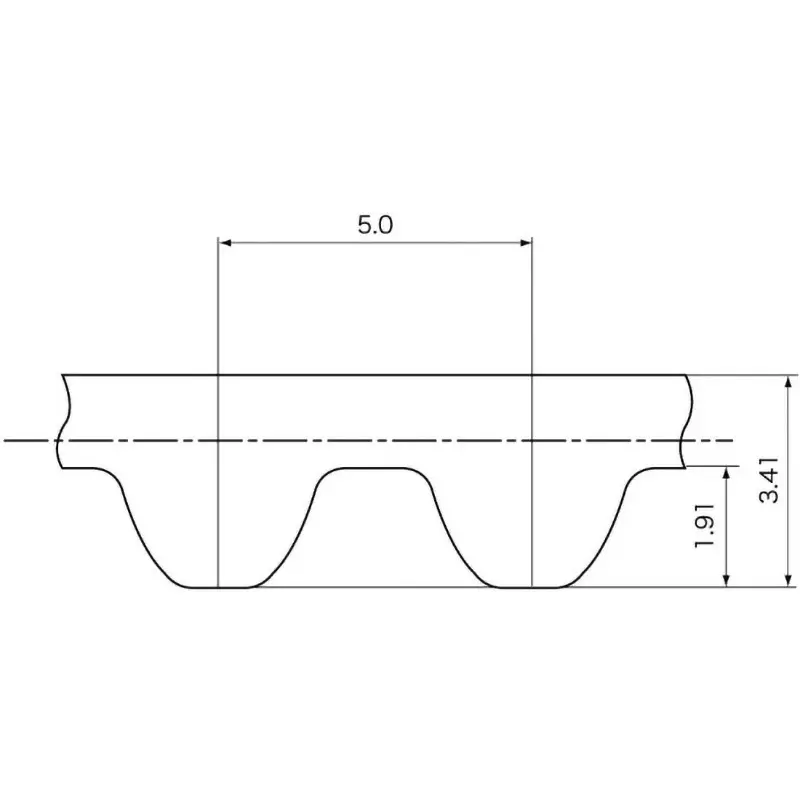 Mitsuboshi High Hardness Synthetic Rubber Mega Torque G Timing Belt MTS5M Type (255 mm, Teeth 51), 100MTS5M255