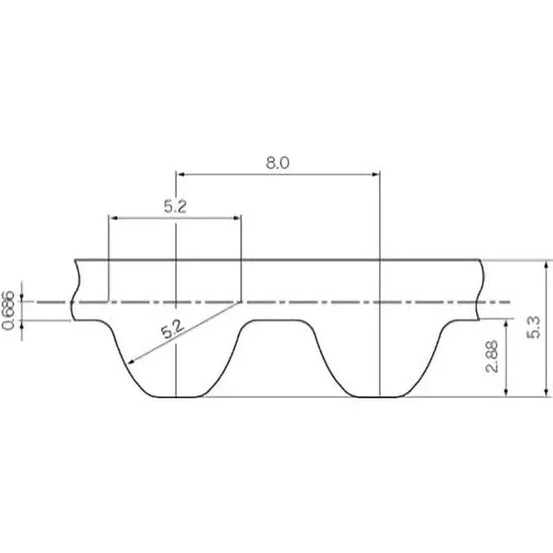 Mitsuboshi Polyurethane Megatorque Timing Belt MTS8M Type (Length 848 mm, Teeth 106), 400MTS8M848U