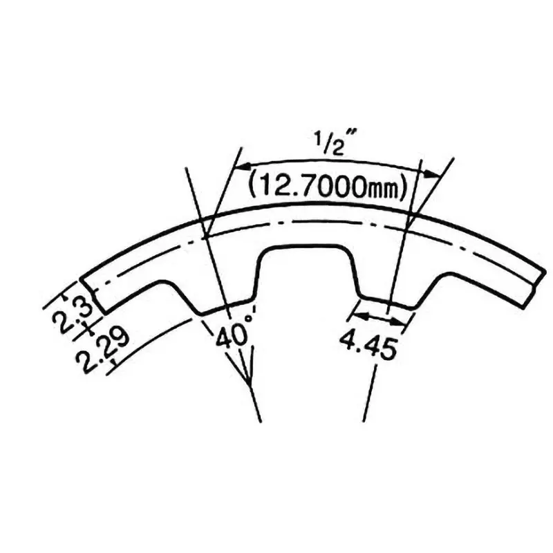 Mitsuboshi Rubber Timing Belt H Shape (Length 775 mm, Teeth 62), 310H075