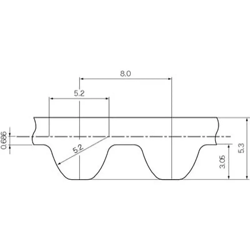 Mitsuboshi High Hardness Synthetic Rubber Megatorque Timing Belt MTS8M Type (Length 656 mm, Teeth 82), 150MTS8M656G