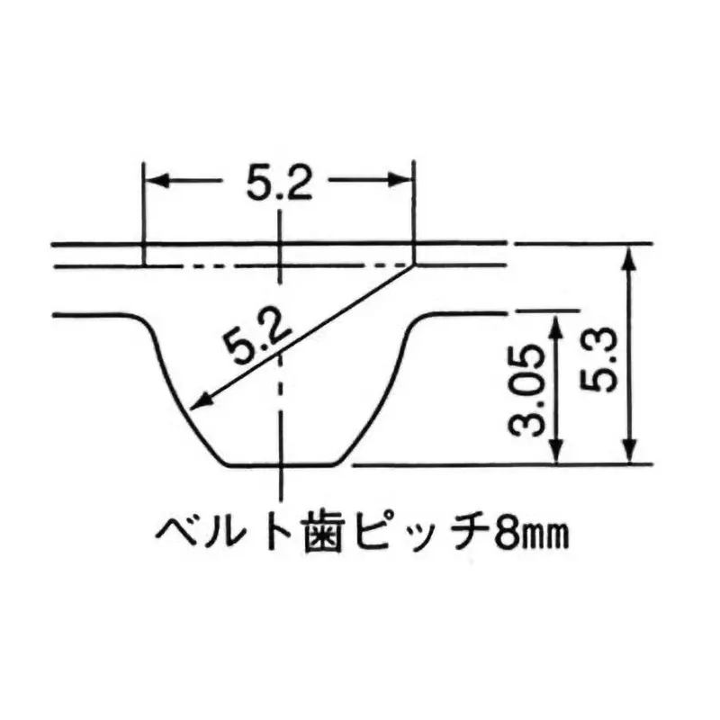 Mitsuboshi Rubber Super Torque Timing Belt S8M Shape (Length 376 mm, Teeth 47), 150S8M376