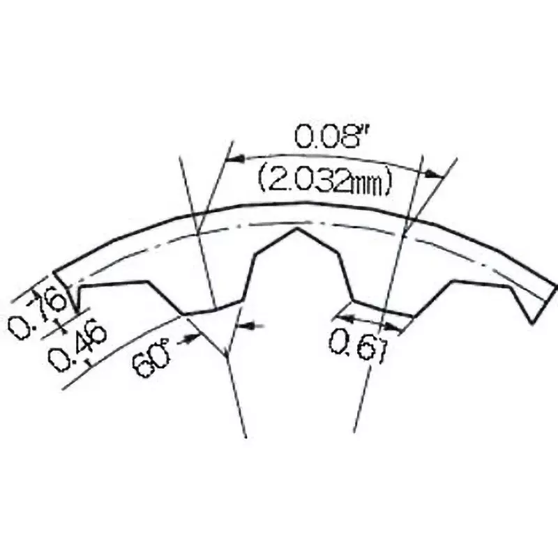 Mitsuboshi Timing Belt T80 Type (Polyurethane) Standard 130 Teeth 4.8 mm Width 264.16 mm Pitch Circumference, 130T80-4.8