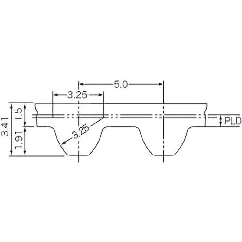 Mitsuboshi Super Torque Timing Belt S5M Type Chloroprene Rubber , 1025 mm Pitch Circumference, 250S5M1025G