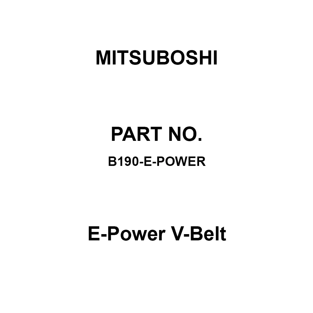 Mitsuboshi E-Power V-Belt Wrapped Notched Type B 4826 mm Pitch Circumference, B190-E-Power