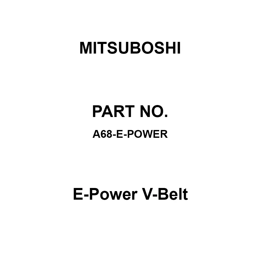 Mitsuboshi E-Power V-Belt Wrapped Notched Type A 1727 mm Pitch Circumference, A68-E-Power