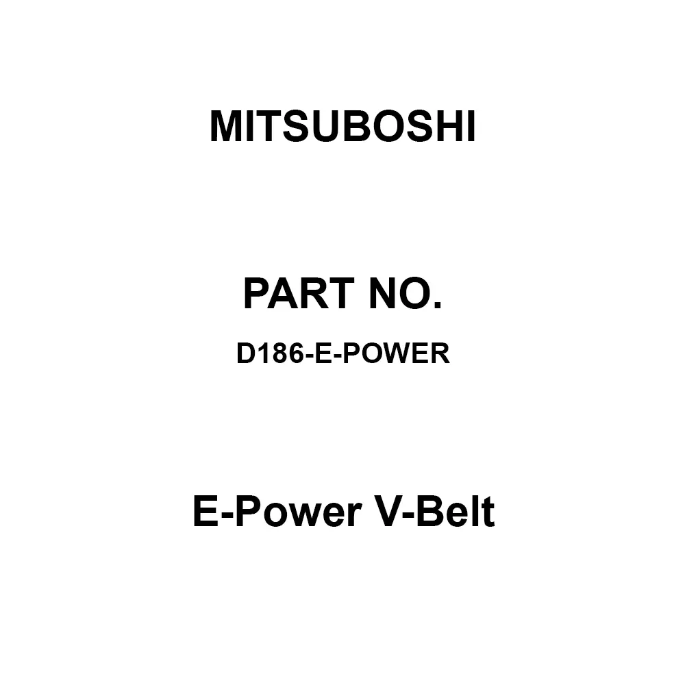 Mitsuboshi E-Power V-Belt Wrapped Notched Type D 4724 mm Pitch Circumference, D186-E-Power