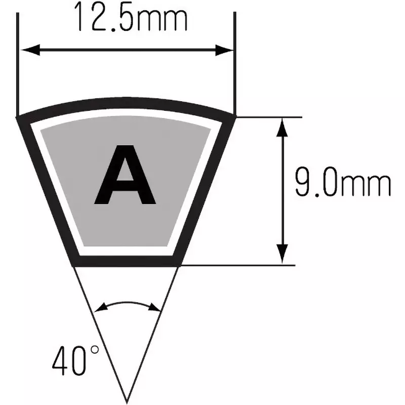 Mitsuboshi 91.44 cm (36 inch) 40 Offset Angle Rubber V Belt A Type Red Label, RA36