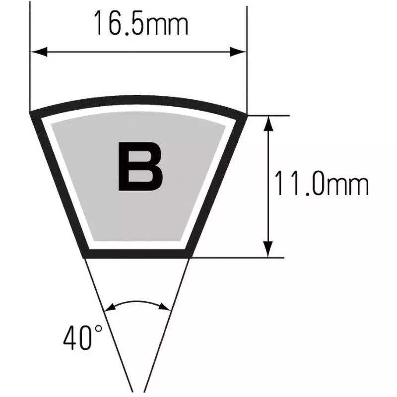Mitsuboshi 2.79 m (110 inch) 40 Offset Angle Rubber V Belt B type Red Label, RB110
