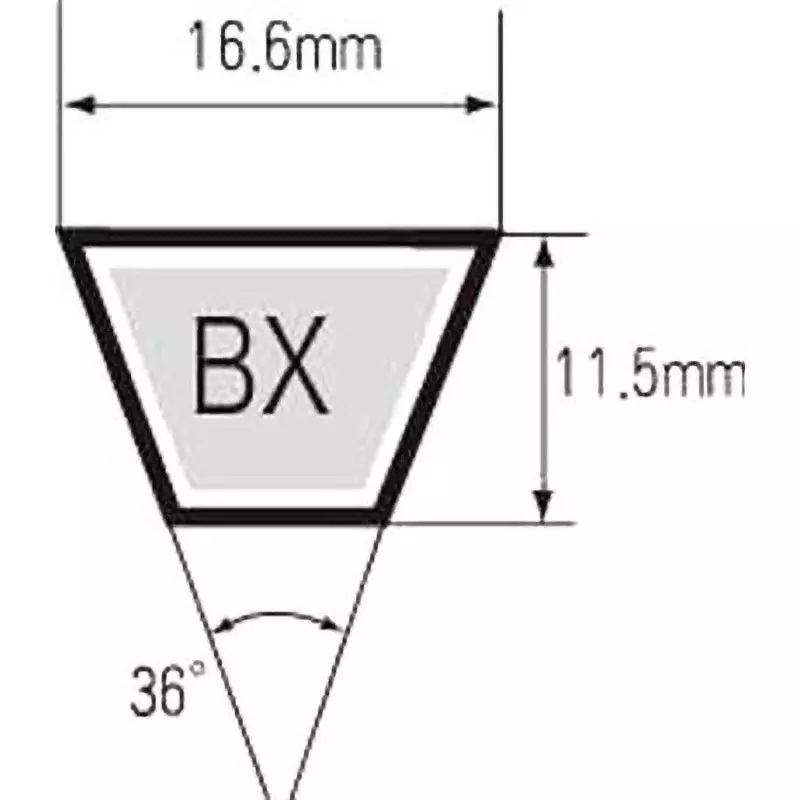 Mitsuboshi E-Power V-Belt Low-Edge Cog Type Bx Low Edge Cog Type Bx Rubber Belt 2946 mm Pitch Circumference, Bx116