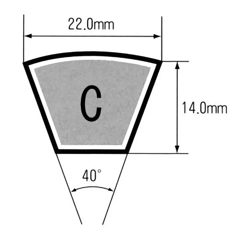 Mitsuboshi 1.81 m (71.12 inch) 40 Offset Angle Rubber V Belt C Type Standard, C70